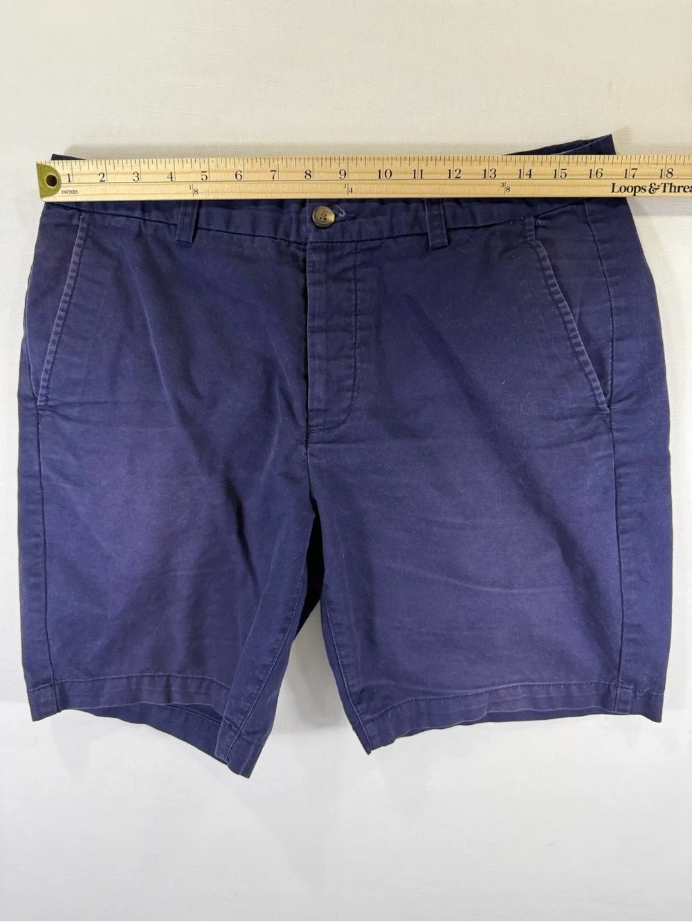 H&M Navy Blue Men’s Flat-Front Cotton Shorts